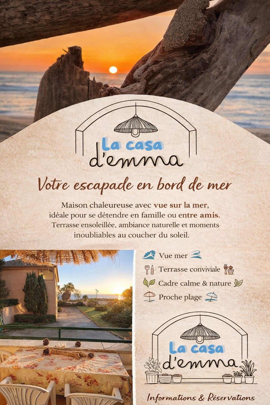 Trilocale con terrazza e vista mare in Corsica
